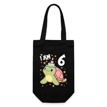 Je suis 6 tortues Tortue 6e anniversaire - Sac à bouteille - noir - Devant