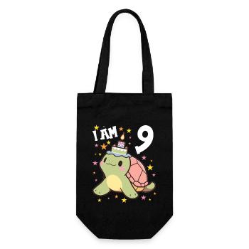 I'm 9 Turtles Turtle 9th Birthday - Gift Bag for Bottles - black - Front