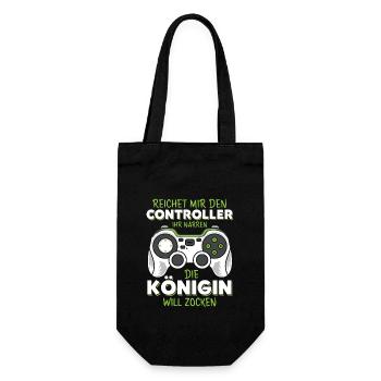 Reichet Mir Controller Ihr Narren Königin Zocken - Geschenkbeutel für Flaschen - Schwarz - Vorne