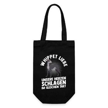 Hund Whippet - Geschenkbeutel für Flaschen - Schwarz - Vorne