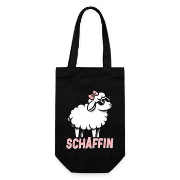 Chef Chefin Schaf Geschenk Schäfin Spruch - Geschenkbeutel für Flaschen - Schwarz - Vorne