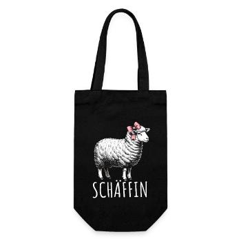 Chef Chefin Schaf Geschenk Schäfin Spruch - Geschenkbeutel für Flaschen - Schwarz - Vorne