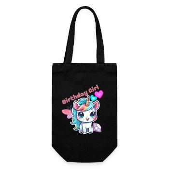 Birthday Girl Birthday Girl Child Unicorn - Gift Bag for Bottles - black - Front