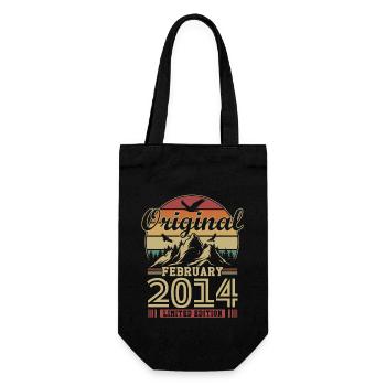 Original February 2014 Vintage Anniversary 2014 - Gift Bag for Bottles - black - Front