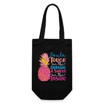 Doula Birth Worker Pineapple Doula - Geschenkbeutel für Flaschen - Schwarz - Vorne