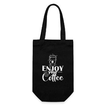 Profitez de votre caféine au café - Sac à bouteille - noir - Devant