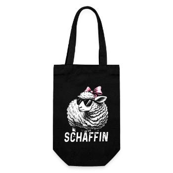 Chef Chefin Schaf Geschenk Schäfin Spruch - Geschenkbeutel für Flaschen - Schwarz - Vorne