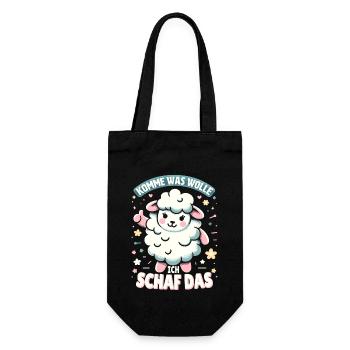 Schaf Motivation Prüfung Glück Spruch Geschenk - Geschenkbeutel für Flaschen - Schwarz - Vorne