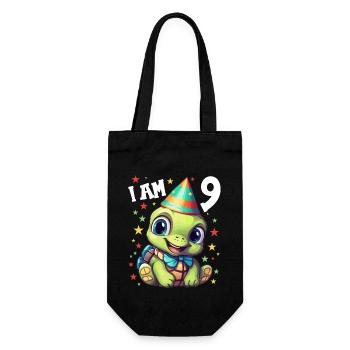 I'm 9 Turtles Turtle 9th Birthday - Gift Bag for Bottles - black - Front