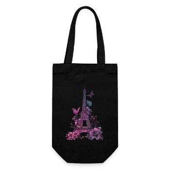Paris, France, Tour Eiffel, Souvenir - Sac à bouteille - noir - Devant