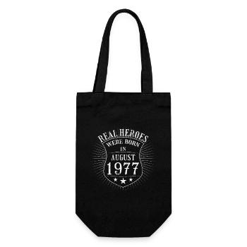 Real Heroes were born in August 1977 Birthday - Gift Bag for Bottles - black - Front