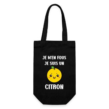 Humour petit citron - Sac à bouteille - noir - Devant