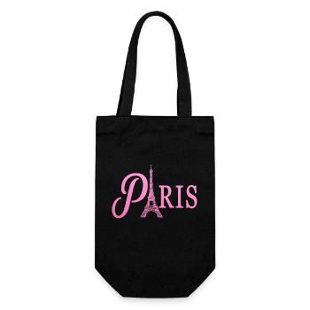 Paris, France, Tour Eiffel, Souvenir - Sac à bouteille - noir - Devant