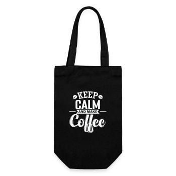 Keep Calm and make Coffee Koffein - Geschenkbeutel für Flaschen - Schwarz - Vorne