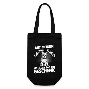 Hund Yorkshire Terrier - Geschenkbeutel für Flaschen - Schwarz - Vorne