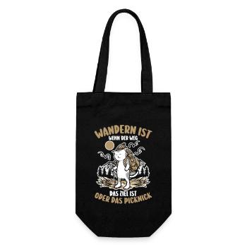 Wanderer Katze Bergwandern Bergklettern Wandern - Geschenkbeutel für Flaschen - Schwarz - Vorne