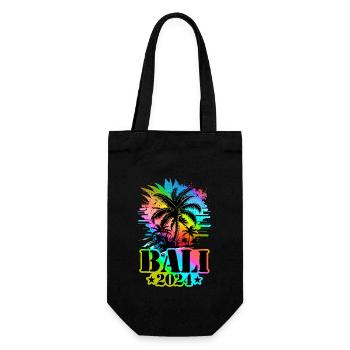 Bali 2024 Urlaub Bunt - Geschenkbeutel für Flaschen - Schwarz - Vorne