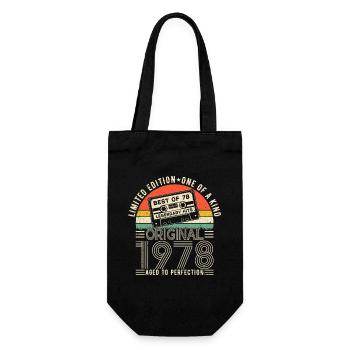 Born in 1978 Birthday 1978 Vintage 1978 - Gift Bag for Bottles - black - Front