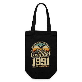 Vintage 1991 Anniversary - Gift Bag for Bottles - black - Front