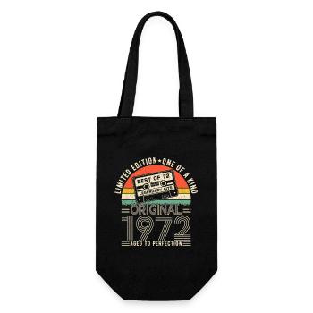 Born in 1972 Birthday 1972 Vintage 1972 - Gift Bag for Bottles - black - Front