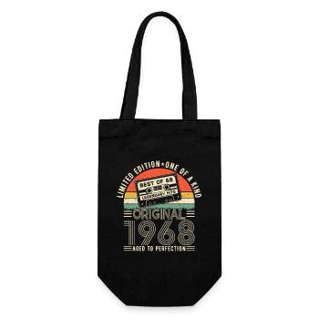 Jahrgang 1968 Geburtstag 1968 Jahrgang 1968 - Geschenkbeutel für Flaschen - Schwarz - Vorne