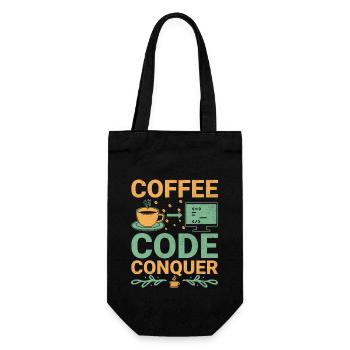 Coffee Coding Programmer Coder Developer Nerd Coff - Gift Bag for Bottles - black - Front