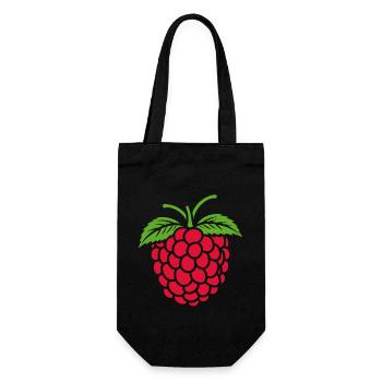 Himbeere - Geschenkbeutel für Flaschen - Schwarz - Vorne