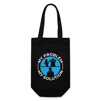Detective My Problem My Solution Pictogram Dad Mom - Geschenkbeutel für Flaschen - Schwarz - Vorne