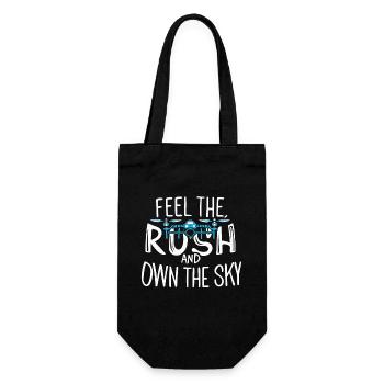 Drone Pilot Grandpa Gift Idea Old Man With - Gift Bag for Bottles - black - Front