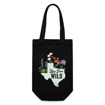 Wildflower Fields Wildflowers Bluebonnet - Gift Bag for Bottles - black - Front