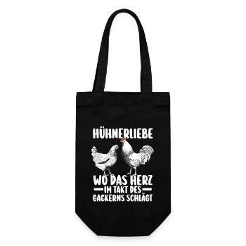 Huhn Bauer Bauernhof Küken Landwirt Hühner - Geschenkbeutel für Flaschen - Schwarz - Vorne