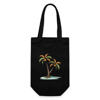 Palmen Insel Sommer - Geschenkbeutel für Flaschen - Schwarz - Vorne