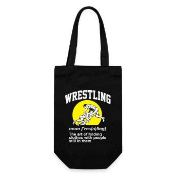 Wrestling Definition Pro Wrestler Fan Wrestling - Gift Bag for Bottles - black - Front