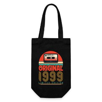 Vintage 1999 Birthday Gift. Retro 1999. - Gift Bag for Bottles - black - Front