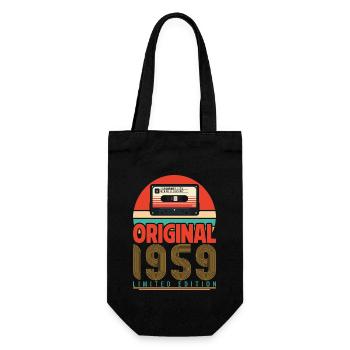 Jahrgang 1959 Jubiläumsgeschenk. Retro 1959. - Geschenkbeutel für Flaschen - Schwarz - Vorne