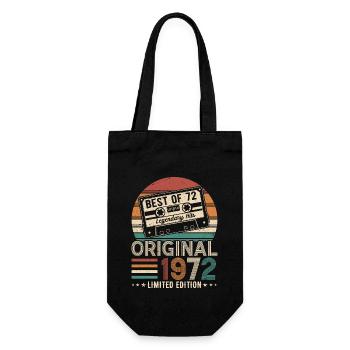 Born in 1972 Birthday 1972 Vintage 1972 - Gift Bag for Bottles - black - Front