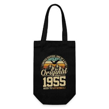 Golden vintage 1955 - An original for 69 years - Gift Bag for Bottles - black - Front