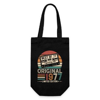 Born In 1977 Birthday 1977 Vintage 1977 - Gift Bag for Bottles - black - Front