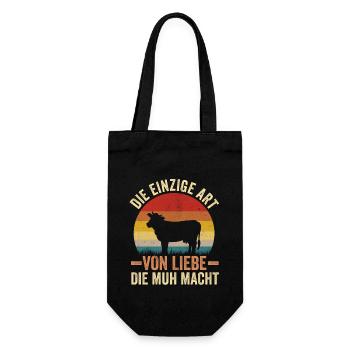 Kuh Bauer Bauernhof Kuhbauer Kühe - Geschenkbeutel für Flaschen - Schwarz - Vorne