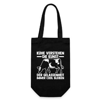 Kuh Bauer Bauernhof Kuhbauer Kühe - Geschenkbeutel für Flaschen - Schwarz - Vorne
