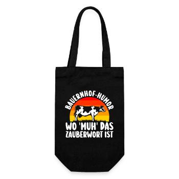 Kuh Bauer Bauernhof Kuhbauer Kühe - Geschenkbeutel für Flaschen - Schwarz - Vorne