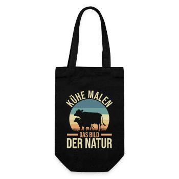 Kuh Bauer Bauernhof Kuhbauer Kühe - Geschenkbeutel für Flaschen - Schwarz - Vorne