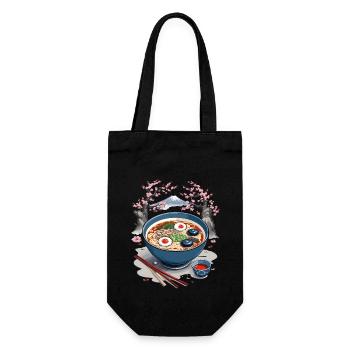 Japanische Ramen Ukiyo-E Vintage Kunst Design - Geschenkbeutel für Flaschen - Schwarz - Vorne