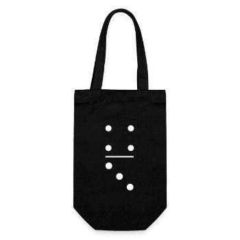 Lustiger Dominostein 4-3 Karneval - Geschenkbeutel für Flaschen - Schwarz - Vorne