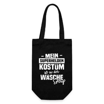 Mein Superhelden Kostüm Ist In Der Wäsche sorry - Geschenkbeutel für Flaschen - Schwarz - Vorne