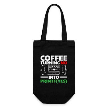 Coffee Coding Programmer Coder Developer Nerd Coff - Gift Bag for Bottles - black - Front