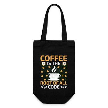 Coffee Coding Programmer Coder Developer Nerd Coff - Gift Bag for Bottles - black - Front