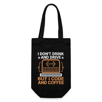 Coffee Coding Programmer Coder Developer Nerd Coff - Gift Bag for Bottles - black - Front