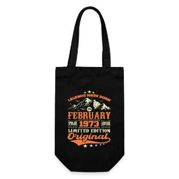 Birthday Gift 51 Years Born In February 1973 - Gift Bag for Bottles - black - Front