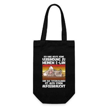Ich Habe Heute Keine Verbindung Zu Meinem ELan - Geschenkbeutel für Flaschen - Schwarz - Vorne